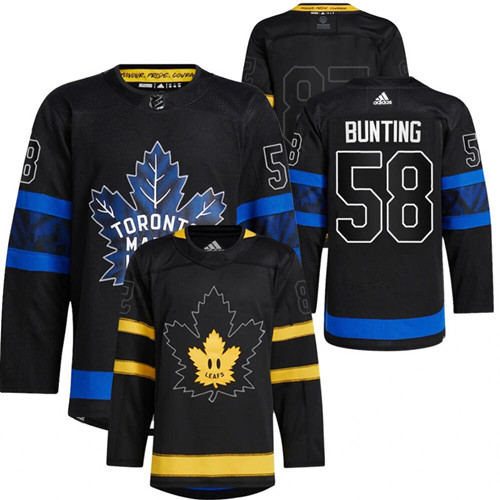 Men's Toronto Maple Leafs Black #58 Michael Bunting Alternate Premier Breakaway Reversible Stitched Jersey